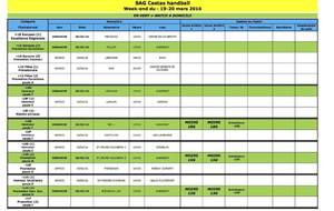 Planning du 19 et 20 mars 2016