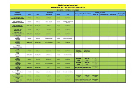 Derniers matchs à domicile de la saison 2015 - 2016 !