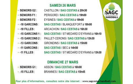Planning du week-end